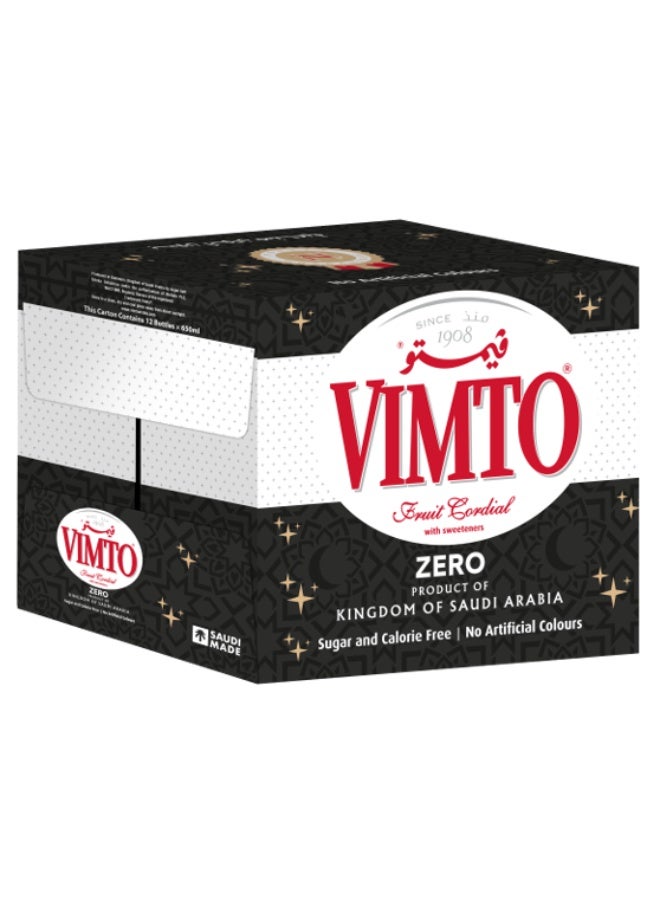Vimto عصير فواكه زيرو 650 مل في زجاجة x 12 عبوة - Image 1